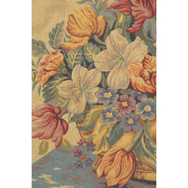 Panier de Fleurs fond Jaune French Tapestry Decorative Floral Tapestries