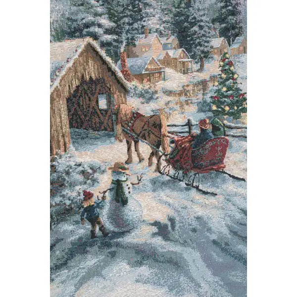 Covered Bridge Fine Art Tapestry Holiday Tapestries
