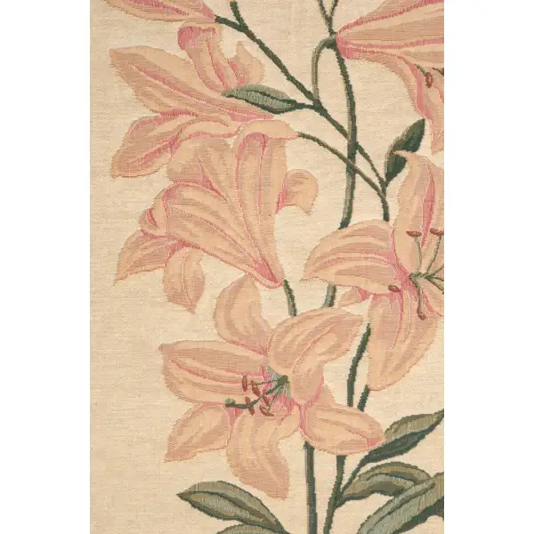 Pink Amaryllis Belgian Tapestry Wall Hanging Floral & Still Life Tapestries