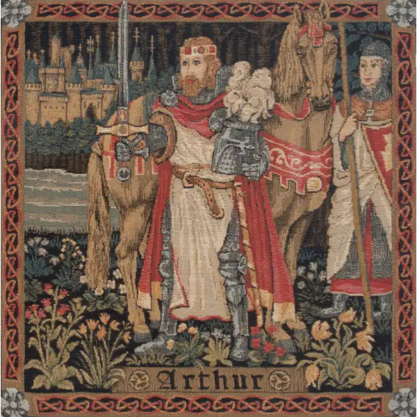 Legendary King Arthur I Belgian Cushion Cover - 13 in. x 13 in. Cotton by Charlotte Home Furnishings | Close Up 1