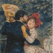 Danse A La Campagne Belgian Cushion Cover - 13 in. x 13 in. Cotton/Viscose/Polyester by Pierre- Auguste Renoir | Close Up 1