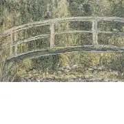 Monet's Bridge At Giverny III Belgian Cushion Cover - 13 in. x 13 in. Cotton/Viscose/Polyester by Claude Monet | Close Up 2
