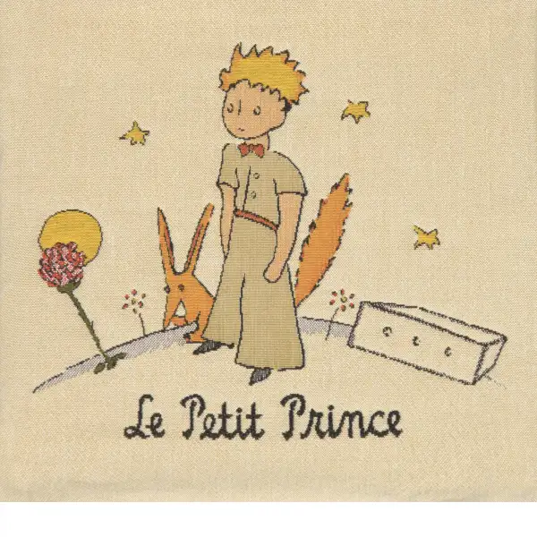 The Little Prince I Belgian Cushion Cover - 14 in. x 14 in. Cotton/Viscose/Polyester by Antoine de Saint-Exupery | Close Up 1