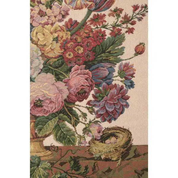Floral with Fruits Vase Beige european tapestries