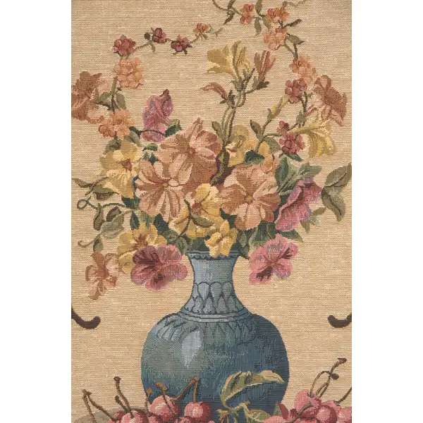 Floral Vase in a Gazebo Belgian Tapestry Wall Hanging Floral & Still Life Tapestries