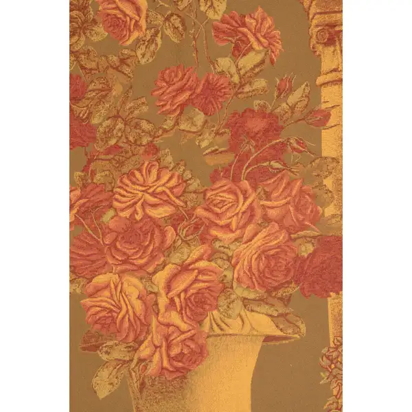 Rose Colonnade Red Belgian Tapestry Floral & Still Life Tapestries