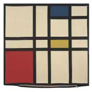 Mondriaan Belgian Cushion Cover - 18 in. x 18 in. Cotton/Viscose/Polyester by Leonardo da Vinci | Close Up 1