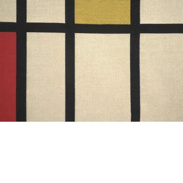 Mondriaan Belgian Cushion Cover - 18 in. x 18 in. Cotton/Viscose/Polyester by Leonardo da Vinci | Close Up 4