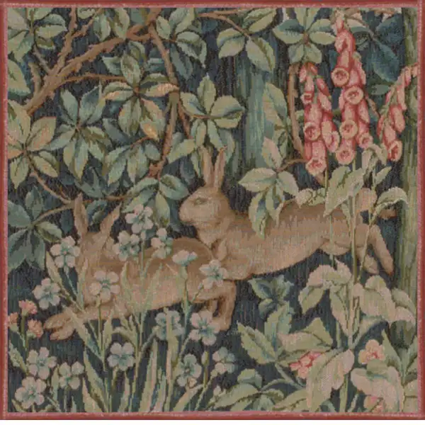 Two Hares In A Forest Small