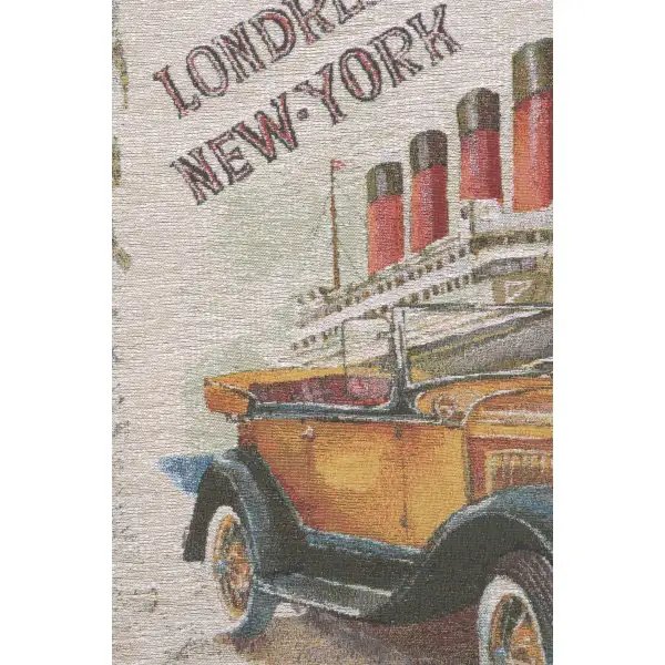 Londres New York Beige Belgian Tapestry Wall Hanging Vintage Poster Tapestries