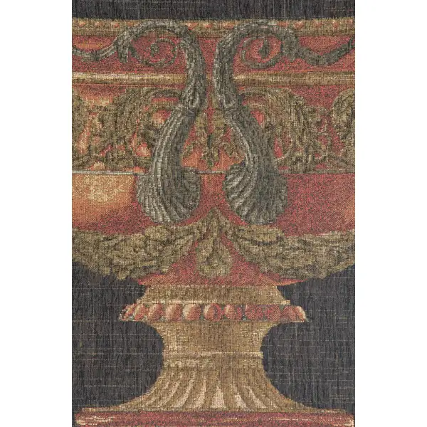 Urn on Pillar Black Small Belgian Tapestry Floral & Still Life Tapestries