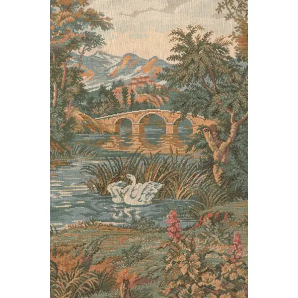 Swan in the Lake Medium with Old Border european tapestries