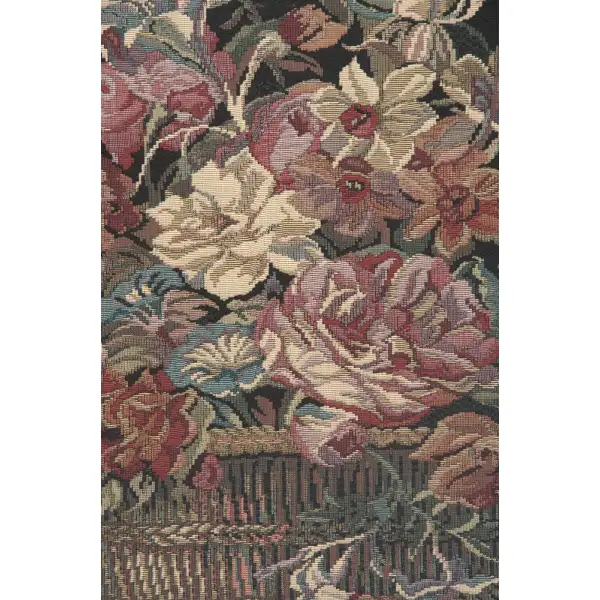 The Vase in Black European Tapestry Floral & Still Life Tapestries
