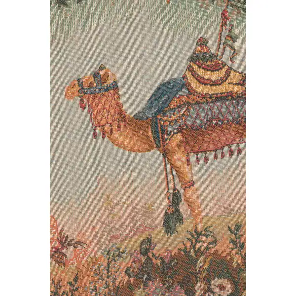 Camel Small Cushion - 14 in. x 14 in. Cotton by Jean-Baptiste Huet | Close Up 2