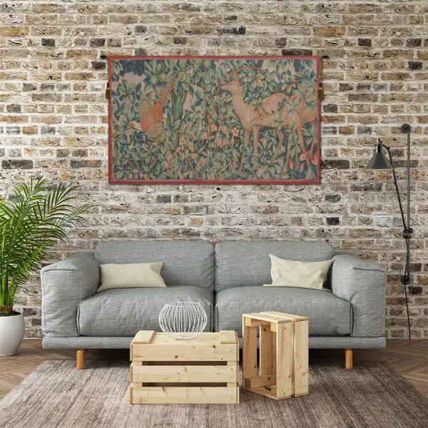 Pheasant and Doe French Wall Tapestry Medieval Tapestries