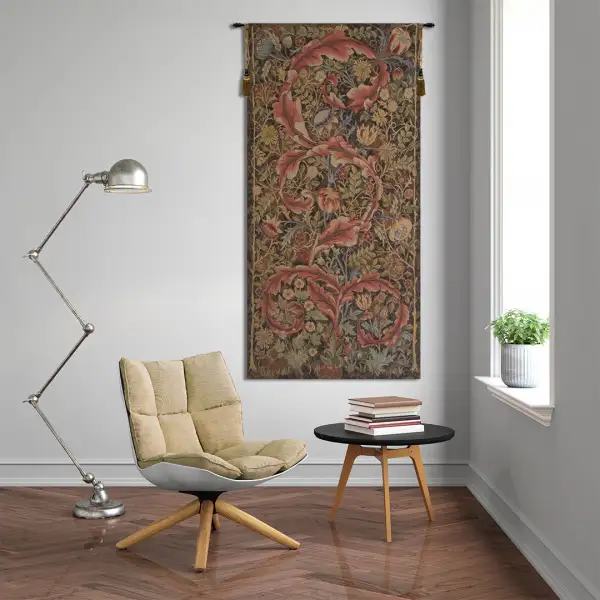 Acanthe Brown Medium French Wall Tapestry Floral & Still Life Tapestries