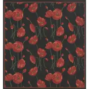 Little Poppys Belgian Cushion Cover - 16 in. x 16 in. Cotton/Viscose/Polyester by Charlotte Home Furnishings | Close Up 1