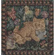 Cats Holiday Italian Cushion - 15 in. x 15 in. Cotton by Charlotte Home Furnishings | Close Up 1