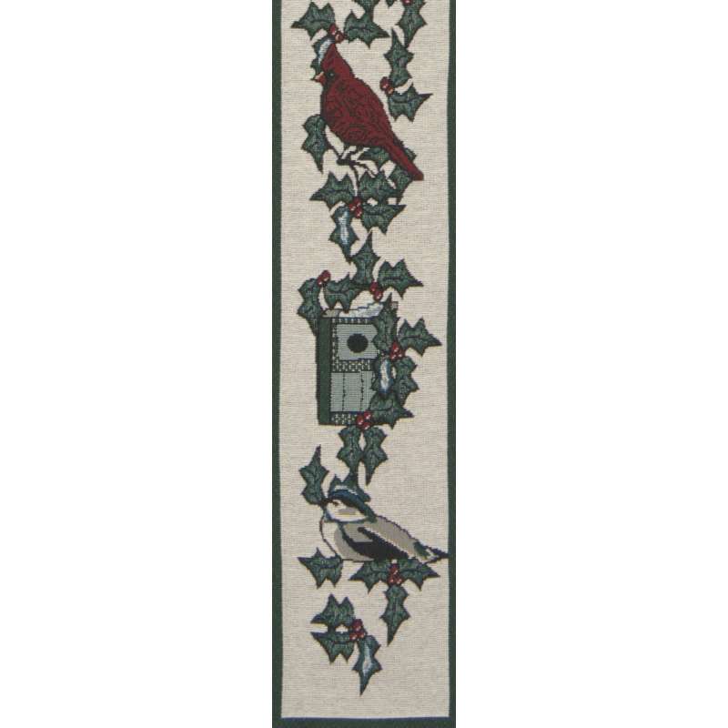 Tapestry Wall hanging Deer Cardinal Winter Season's Greetings Bell Pull 