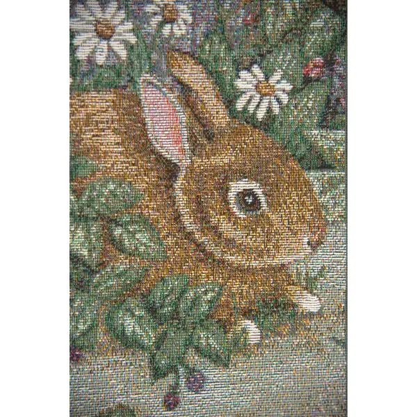 Three Garden Rabbits Wall Tapestry Bell Pull