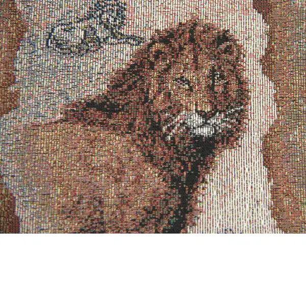Safari Animals I with Beige Tassel Tapestry Table Mat