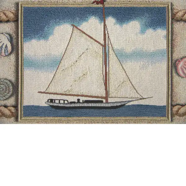 Nautical Scene I Blue Tassel Tapestry Table Mat