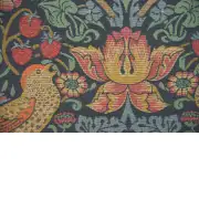 Strawberry Thief A Blue by William Morris Belgian Cushion Cover | Close Up 2