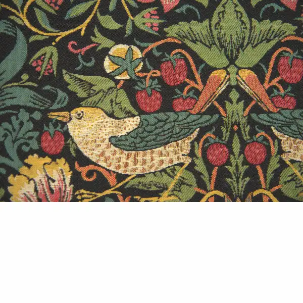 Strawberry Thief B Black by William Morris tapestry pillows
