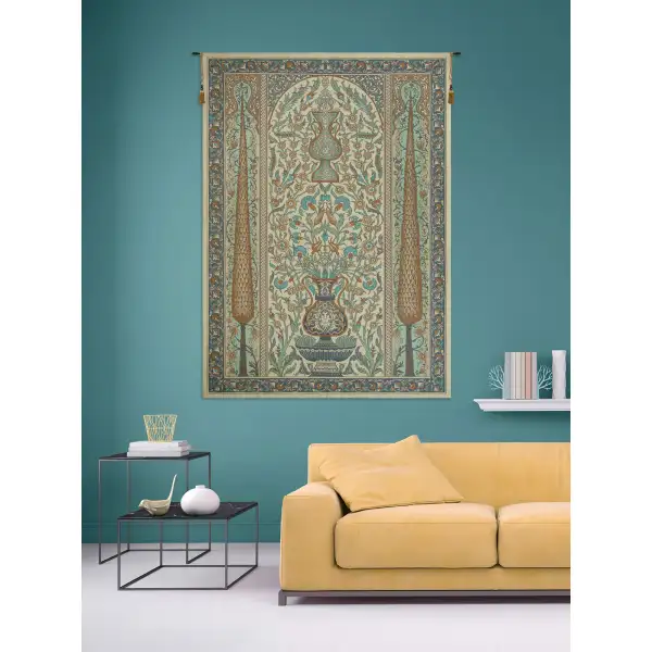 Bright Floral with Urns Belgian Tapestry Belgian Tapestry