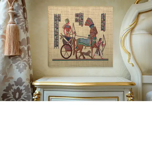 The Off to Battle modern tapestry stretched