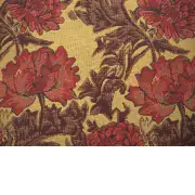 Chrysanthemum Bordo Belgian Cushion Cover - 16 in. x 16 in. Cotton/Viscose/Polyester by Charlotte Home Furnishings | Close Up 2