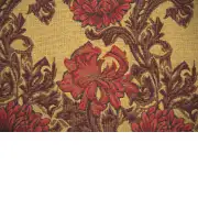 Chrysanthemum Bordo II Belgian Throw - 34 in. x 34 in. Cotton/Viscose/Polyester by Charlotte Home Furnishings | Close Up 1