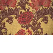 Chrysanthemum Bordo II Belgian Throw - 34 in. x 34 in. Cotton/Viscose/Polyester by Charlotte Home Furnishings | Close Up 2