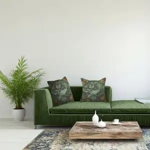 Arabesques w/Orange Tree Blue French Couch Cushion