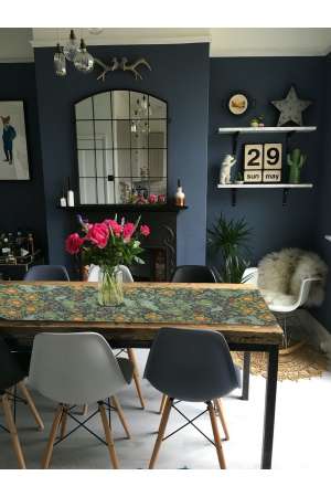 Orange Tree Arabesque Blue Tapestry Table Linen