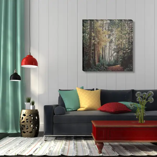Forest Path modern tapestry stretched