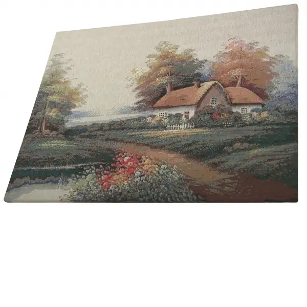 Our Cottage by the Lake  Wall Tapestry Stretched