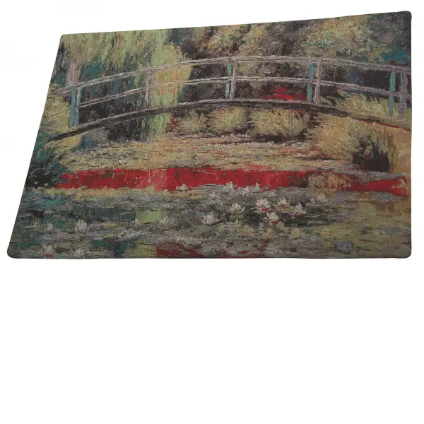Bridge Over a Pond Of Lilies  Wall Tapestry Stretched