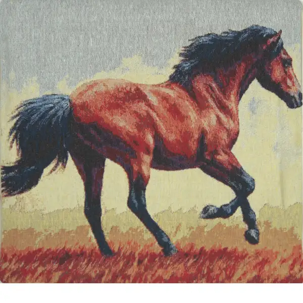 Running Thoroughbred Couch Pillow | Close Up 1