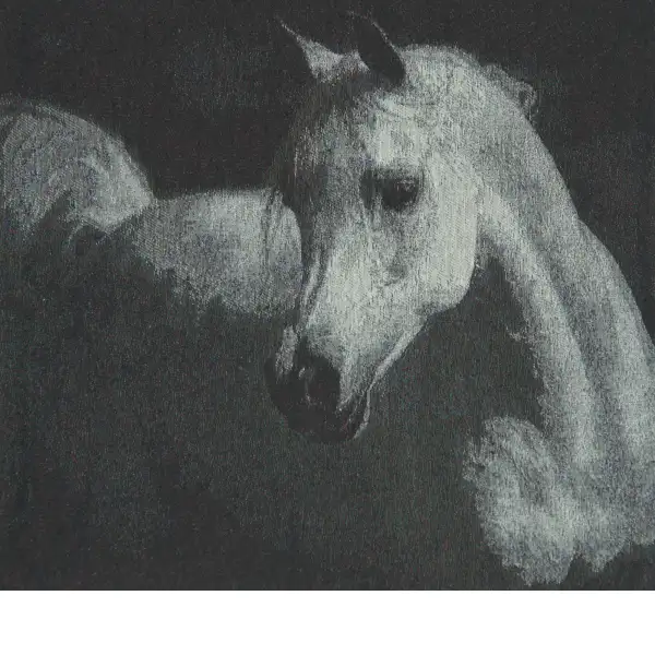 Horse in Charcoal Couch Pillow | Close Up 1