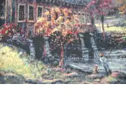Autumn Covered Bridge Couch Pillow | Close Up 2