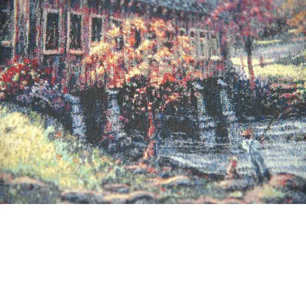 Autumn Covered Bridge tapestry pillows