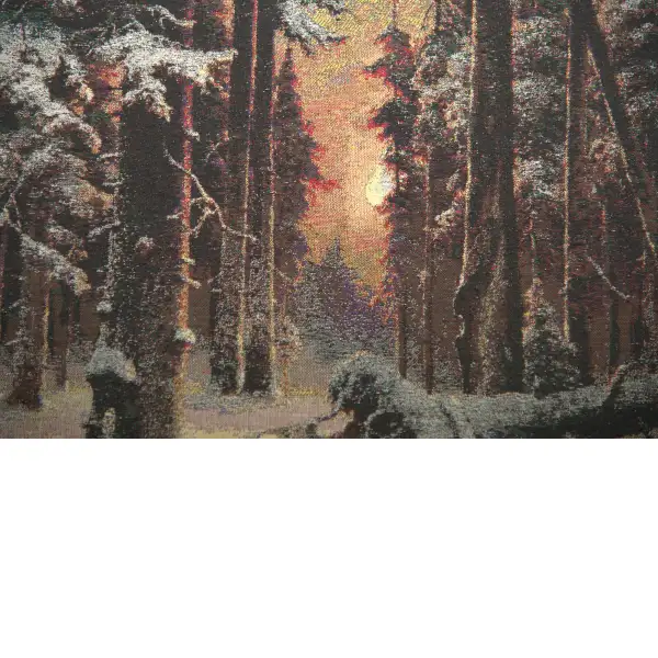 A Winter Forest Sunset tapestry pillows