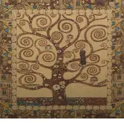 Tree of Life B by Klimt Belgian Cushion Cover | Close Up 1