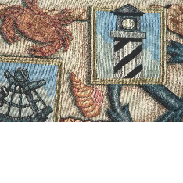 Nautical Scene II Black Tassels   Tapestry Table Mat