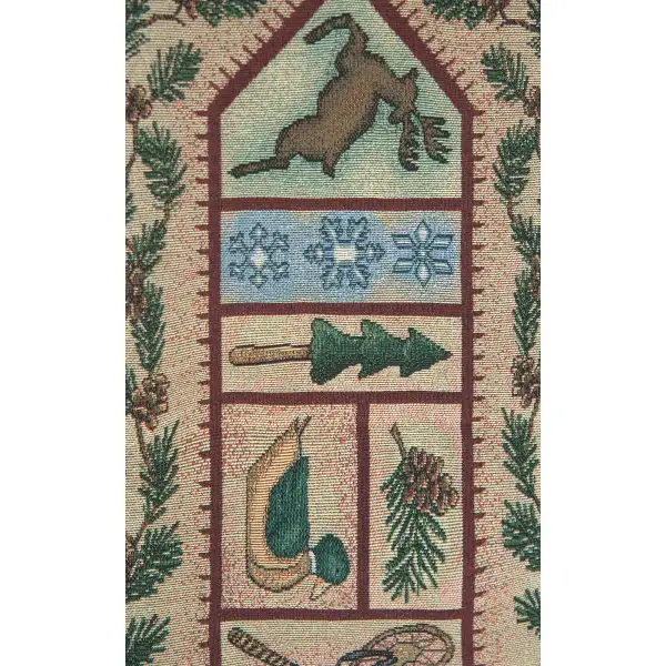 Winter Lodge with Red Tassels North America table mat