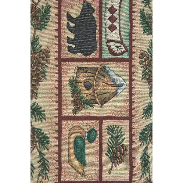 Winter Lodge with Red Tassels Tapestry Table Mat