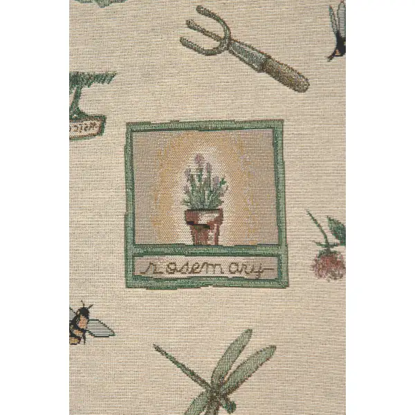 Garden Elements Large with Green Tassel Tapestry Table Mat
