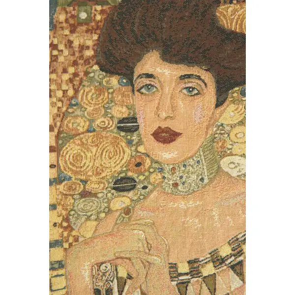 Adele By Klimt European Tapestries - 25 in. x 38 in. Cotton/Polyester/Viscose by Gustav Klimt | Close Up 1