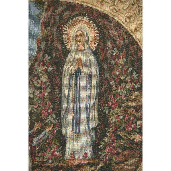 Appearance Of Lourdes Square European Tapestries - 12 in. x 12 in. Cotton/Polyester/Viscose by Alberto Passini | Close Up 1